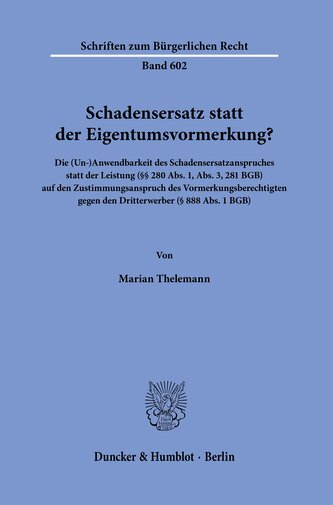 Schadensersatz statt der Eigentumsvormerkung?