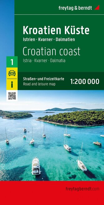 Kroatien Küste, Straßen- und Freizeitkarte 1:200.000, freytag & berndt