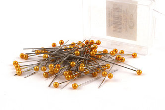 Dekorační špendlík do klopy 55mm žlutý