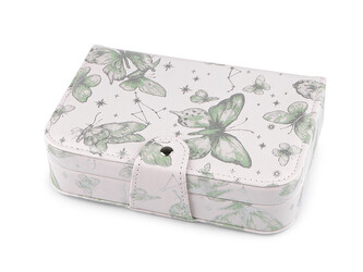 Šperkovnice motýl 14x20x5 cm - 1 ks - 1 zelená ledově