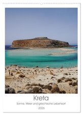Kreta - Sonne, Meer und griechische Lebensart (Wandkalender 2026 DIN A2 hoch), CALVENDO Monatskalender