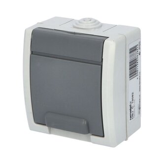 ATLAS IP55 Zásuvka 2P+PE s ochr. kolíkem, šedá