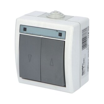 ATLAS IP55 Spínač žaluziový č.1/0+1/0, šedý