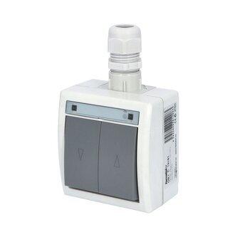 ATLAS IP65 Spínač žaluziový č.1/0+1/0 s vývodkou M20, na povrch, šedý