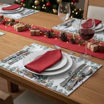 Vánoční dekorační ozdobný ubrousek CHRISTMAS WOOD 32x45 cm Mybesthome