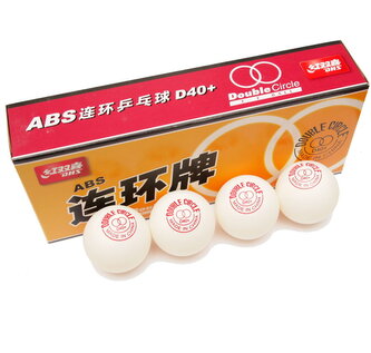 Míčky na stolní tenis DHS Double Circle D40+ 10 ks bílé - bílá