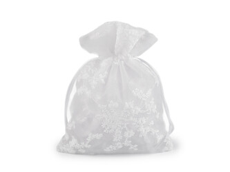 Dárkový pytlík vyšívaný 13x18 cm - 10 ks - 1 bílá