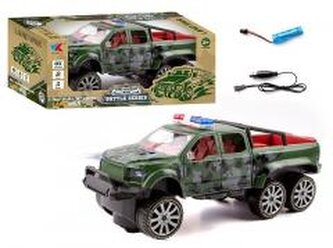 Terenówka wojskowo na baterie 1:16