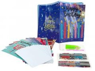 Kartka urodzinowa DIY wyklejanka 8 kart + koperty