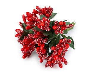 Květinové pestíky na drátku / vývazek - 144 ks - 16 červená světlá