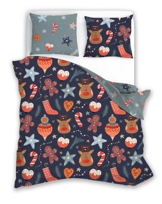 POŚCIEL KPL.220X200+2x70X80 HOLLY JOLLY 007 MIKROFIBRA SATYNOWA