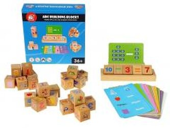 Klocki drewniane i karty edukacyjne