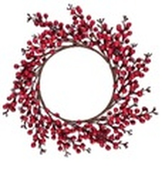 Wianek 40 cm z czerwonymi kulkami