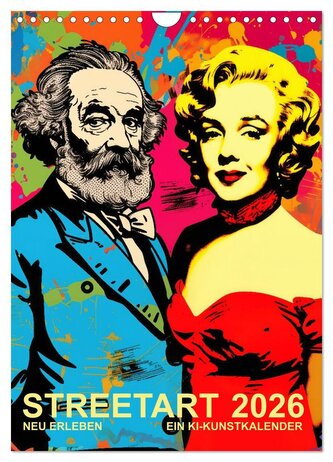 STREETART Neu Erleben Ein KI-Kunstkalender (Wandkalender 2026 DIN A4 hoch), CALVENDO Monatskalender
