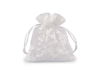 Dárkový pytlík vyšívaný 10x13 cm - 10 ks - 1 bílá