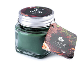 Malá vánoční vonná svíčka ve skle s jmenovkou 28 g - 1 ks - 12 (Festive moments) zelená tmavá