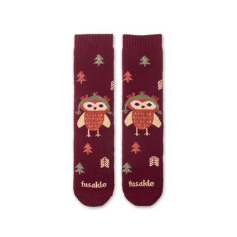 Dětské ponožky Froté Sovička Bordové S (25-35)
