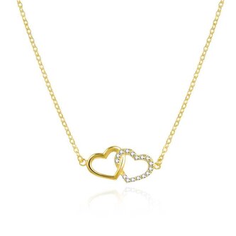 Půvabný pozlacený náhrdelník se srdíčky AGS1499/47-GOLD Agato