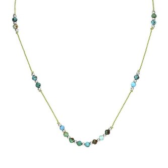 Šňůrkový náhrdelník s tyrkysem HE37K3S-LG Agato