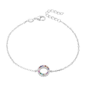 Moderní stříbrný náramek se zirkony AGB581/21 Beneto