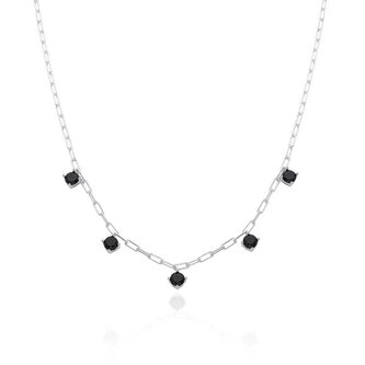Stříbrný náhrdelník s černými zirkony AGT-N020BK Agato