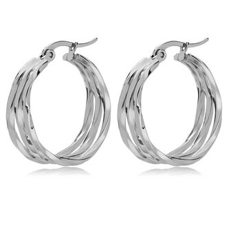 Nadčasové ocelové náušnice kruhy STO3696 Troli