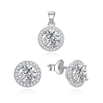 Blyštivá souprava šperků se zirkony AGSET360 (přívěsek, náušnice) Beneto