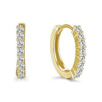 Pozlacené kruhové stříbrné náušnice AGU1152-GOLD Beneto