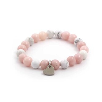 Korálkový náramek z jadeitu a howlitu MINK05/17 Agato