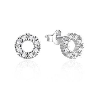 Stříbrné náušnice s čirými zirkony Kruh AGT-E178PW Agato