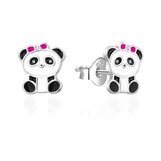 Stříbrné náušnice se smaltem Panda AGT-ED015P Agato