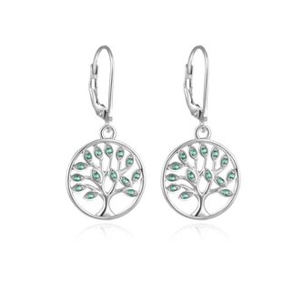 Elegantní stříbrné náušnice se zirkony Strom života AGUC917L Beneto