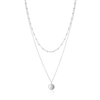 Stylový dvojitý stříbrný náhrdelník AGS1518/55 Beneto