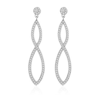 Elegantní visací náušnice se zirkony AGT-E034PW Agato