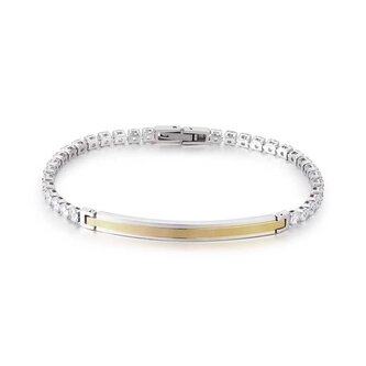 Ocelový bicolor náramek VEDB109S Troli