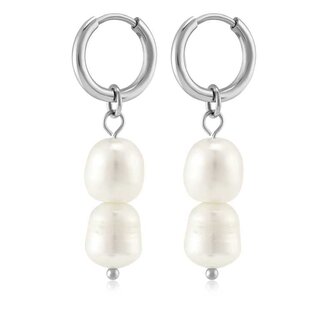 Půvabné ocelové náušnice s pravými perlami 2v1 VAAJDE201861S Troli