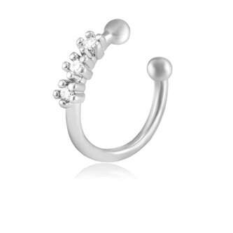 Postříbřená navlékací single náušnice VEDE092S Troli