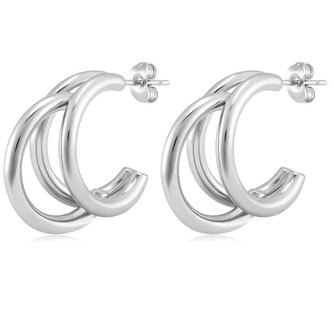 Stylové ocelové kruhové náušnice VAAJDE201254S Troli