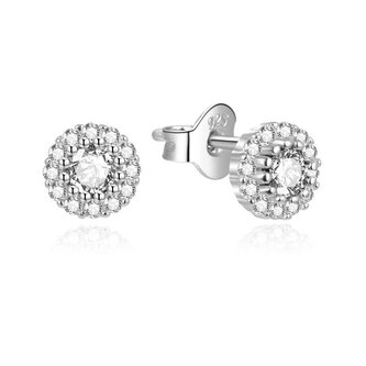 Třpytivé stříbrné náušnice se zirkony AGUP2351L-W Beneto