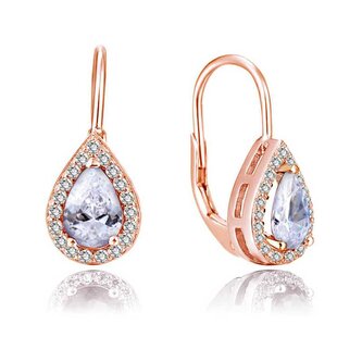 Pozlacené náušnice s čirými zirkony AGUC2231-ROSE Beneto