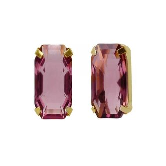 Elegantní pozlacené náušnice s vínovým krystalem Inspire A4686-28DT Victoria Cruz