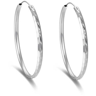 Nadčasové kruhové náušnice ze stříbra AGUC2272 Beneto / Průměr: 5,5 cm