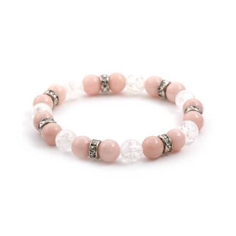 Korálkový náramek z jadeitu a křišťálu MINK67/18 Agato