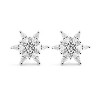 Stylové stříbrné náušnice Vločky AGUP2729 Beneto