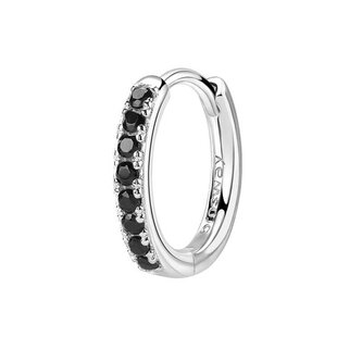 Stylová kruhová single náušnice Fancy Mystery Black FMB85 Brosway