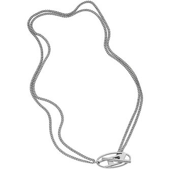 Dvojitý ocelový náhrdelník s logem DX1534040 Diesel