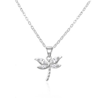 Krásný stříbrný náhrdelník Vážka AGS1586/47 (řetízek, přívěsek) Agato