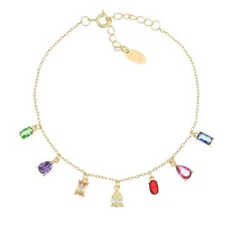 Pozlacený náramek s barevnými zirkony Elegance BRRAGMZ1 Amen