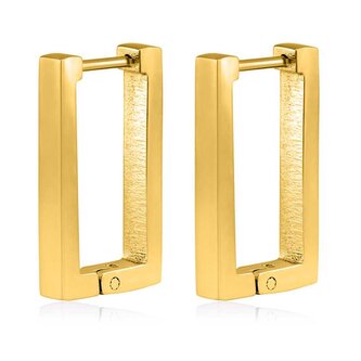 Moderní obdélníkové náušnice z pozlacené oceli VGE633G Troli