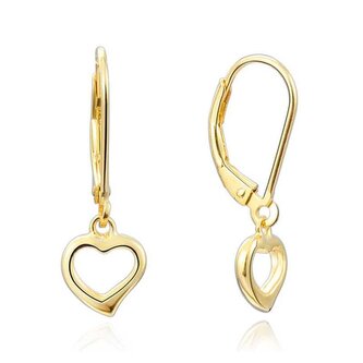 Pozlacené stříbrné náušnice se srdíčky AGUC1960-GOLD Beneto